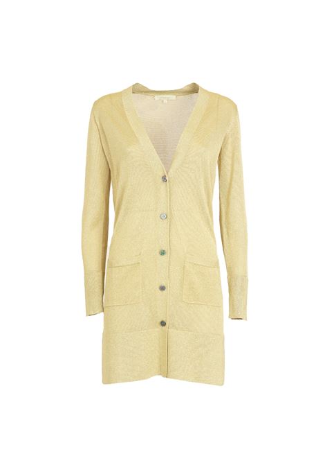 Cardigan lungo oro lurex IS COMING | Maglie | 2204-666405